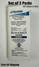 Aquatabs 49mg Water Purification Tablets 50-Pack Set of 2