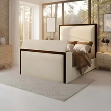 Lilly Plain TV Bed Frame With Black Border with Storage Option In UK All Sizes