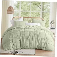 Sage All Season Lightweight Comforter Set - 3 Piece Pintuck King Sage Green