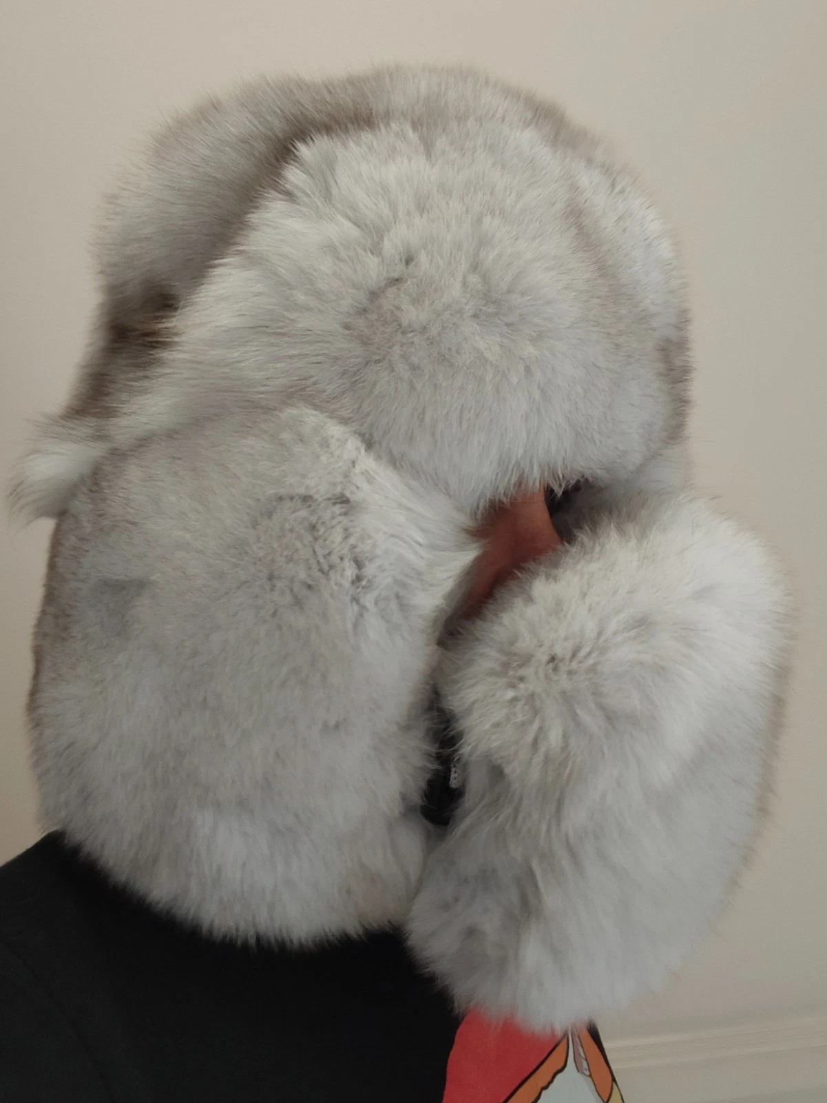 New Fox fur double sided balaclava hat face mask ski mask hood mens