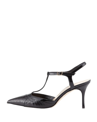 Sandales à Lanières Manolo Blahnik PARI - Taille 40,5 - Cuir Exotique Serpent Rose Et Noir - Neuves En Boîte