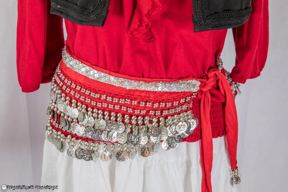 Dama Pirata Faja Moneda Grande Caribe Renacimiento Disfraz Festival Feria Mujer Foto 4 de 4