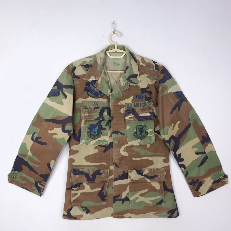 Air Force Military Jacket Wing Combat Coat Small Camouflage Pockets