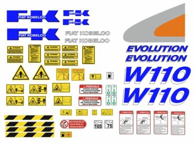 Fiat Kobelco W 110 - Evolution adhesive decals, complete kit