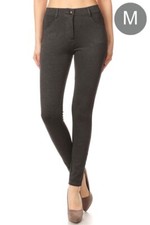 Women's DARK GRAY Mid Rise Skinny Jeggings Pants Knit Leggings XXX-LARGE 3XL