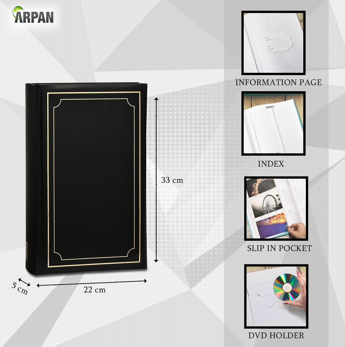 Arpan Large Memo Slip In Bookbound Photo Album For 300 6x4
