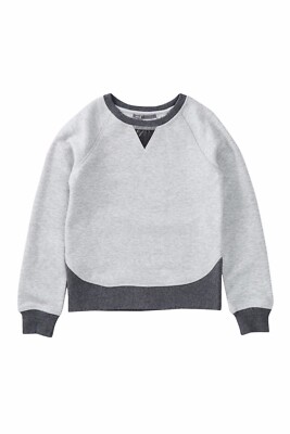VINCE. French Terry Grays Crew Neck Sweatshirt Pullover Big Girls Size Small