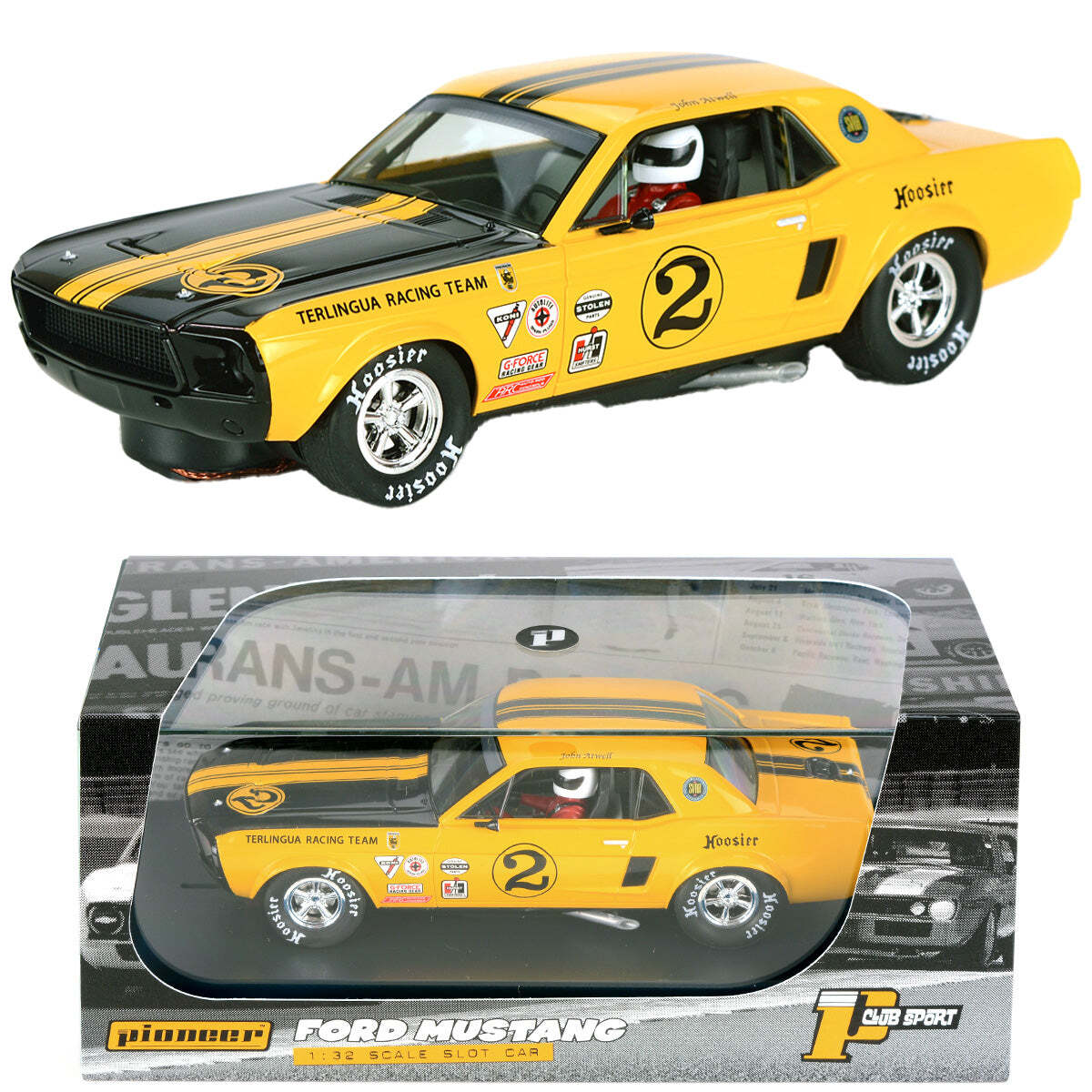 【G】 Pioneer 1968 Ford Mustang Notchback Scalextric DPR 1/32 Slot