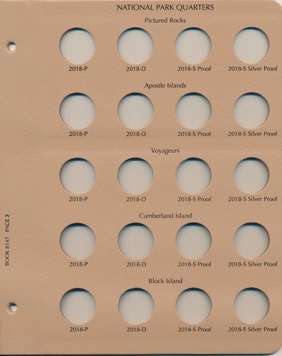 Dansco Album 8147 National Park Quarters 2016-2021 PDS&Sil Proofs Book 25 cent - Picture 5 of 9