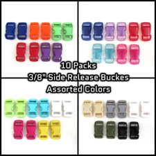 Paracord Planet 10 Pack of 3/8" Buckles with Assorted Color Kits