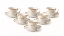 Lorren Home Trends Rosalia 12 pc. 2oz Espresso Cup and Saucer Set, Service for 6