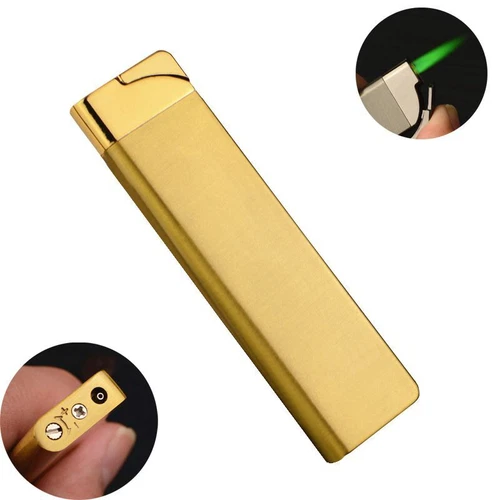Ultra Thin Refillable Butane Lighter Small Metal Windproof Jet Torch Gas Lighter - Picture 2 of 42
