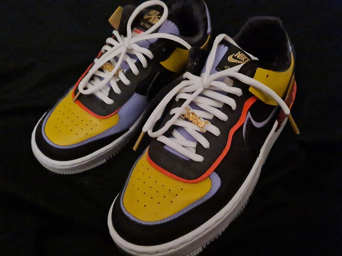 Nike air force sister shadow trainers size purple, yellow, black  💜💛🖤❤