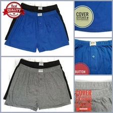 Ultra Men 100% Soft Stretch Cotton Jersey Knit Boxer Trunk Short Solid Underwear