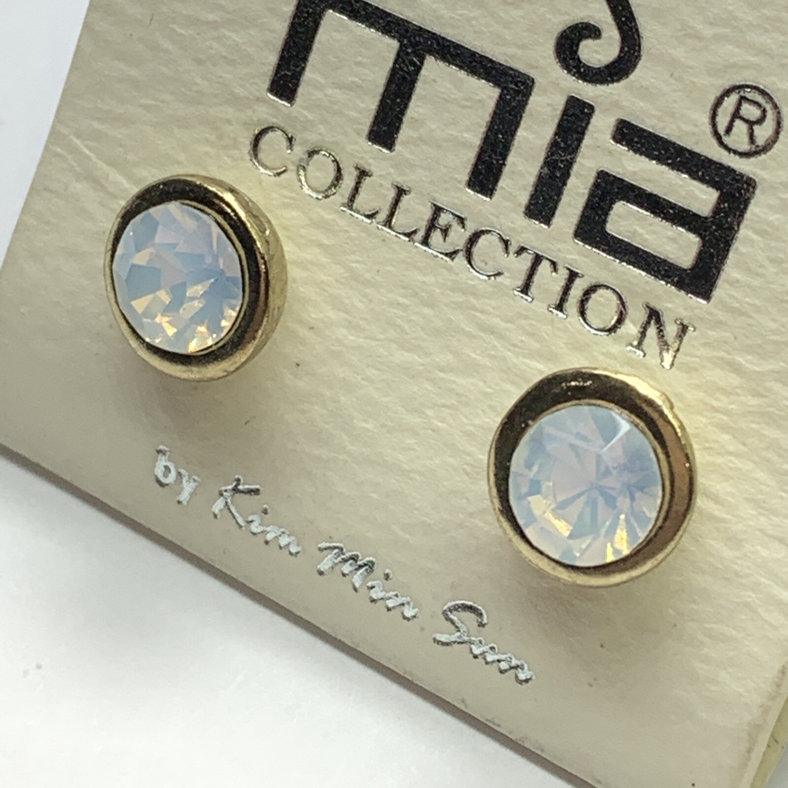 Earrings mini Faux Fire Opal Gold Tone   Mia collection by Kim Min sun
