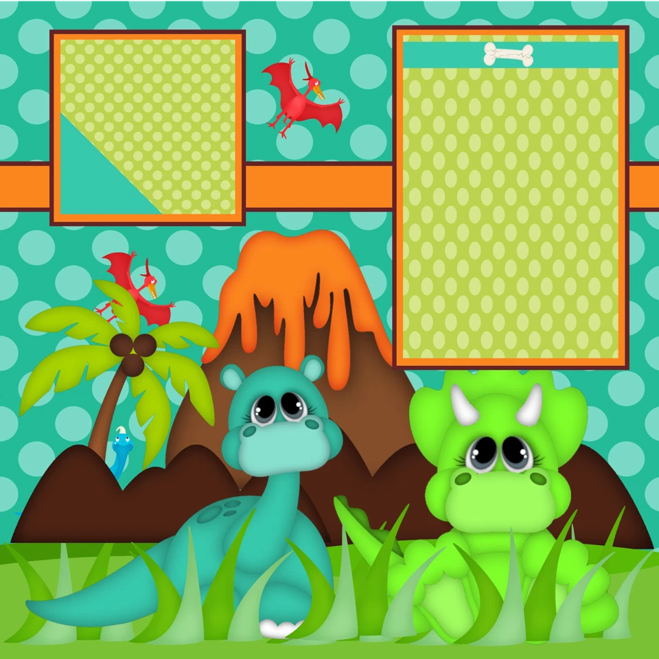 Páginas de álbum de recortes prefabricadas WILD THING diseño impreso en papel DBDS Foto 3 de 3