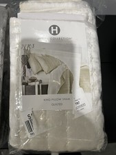 Hotel Collection Velvet Quilted King Pillowsham 150-MSRP- Ivory- New