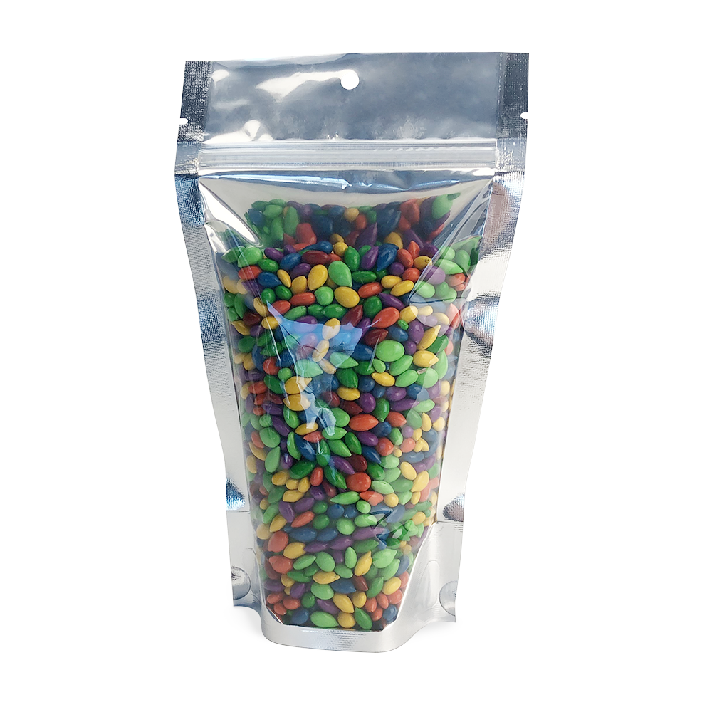 25 Clear Front Silver Stand-Up Zip Seal Smell-Proof Mylar Lock Pouch Bags