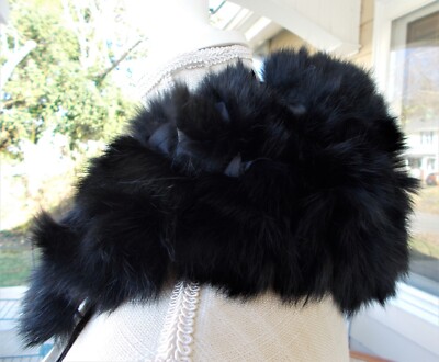 Vintage J McLaughlin black rabbit fur hat Rabbit Fur Trapper Hat Quilted J McLaughlin Women main image 3