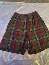 Vintage Plaid High Waisted Cotton Shorts, Size 4