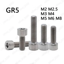 GR5 Titanium Hex Socket Bolts Cap Head Screws M1.6/M2/M3/M4/M5/M6/M8/M10/M12-M24