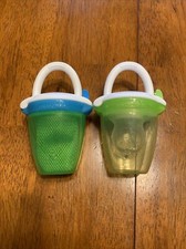 Munchkin Baby Fresh Food Feeders Green/Blue Mesh Silicone With Covers