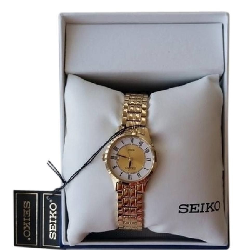 Seiko Gold Tone Plated with Diamonds  Roman Numeral Watch Gold Seiko Roman Numeral Watch - Etsy main image 4