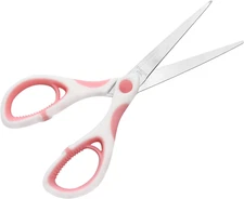 Multipurpose Stainless Steel Scissors 6.7" Pink Shears Comfort-Grip Scissors for