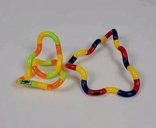 2 TANGLE Richard Zawitz Bright Color Fidget Sculpture 1981 Twisting Toys Vintage