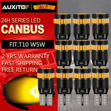 T10 194 24-3014-SMD Amber/Yellow LED bulb Cab Roof Top Light Marker Running Lamp