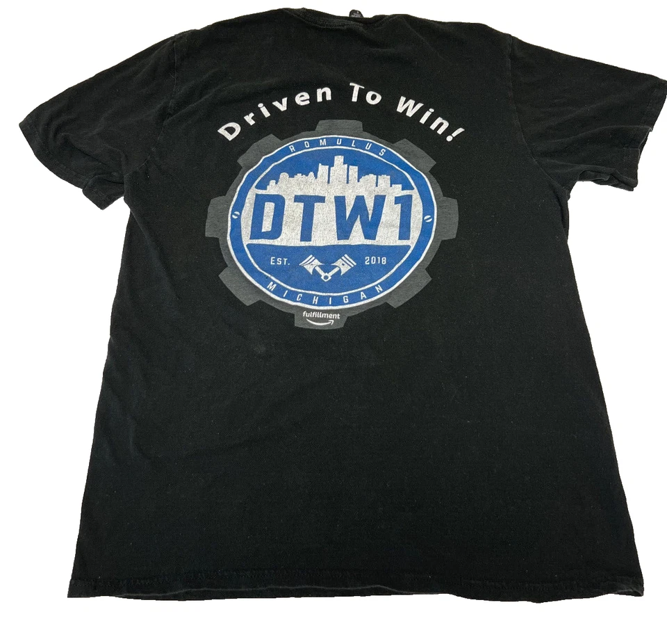 Amazon Fulfillment Graphic Tee Shirt Driven To Win Michigan Size Large L Unisex - Image 4 of 4