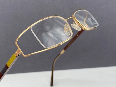 Gold Wood Glasses Women's Gold Brown Wood Square Luxembourg Paris NP:  408