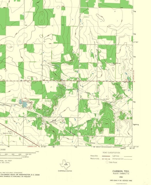 Topo Map Carbon Texas Quad USGS 1966 23.00 x 28.10 eBay