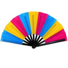 Pansexual Pride Hand Fan LGBTQ X-Large Folding Fan Pan Pride LGBTQ Accessory