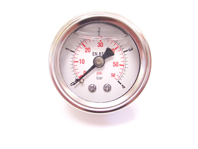 RSR Benzindruck Manometer Anzeige + Ölgefüllt 4Bar Druckmanometer Motorsport VR6