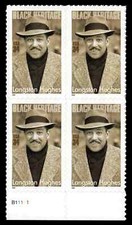US Scott # 3557, Langston Hughes, Writer, Plate Block of (4) 2002 34¢ Stamps MNH