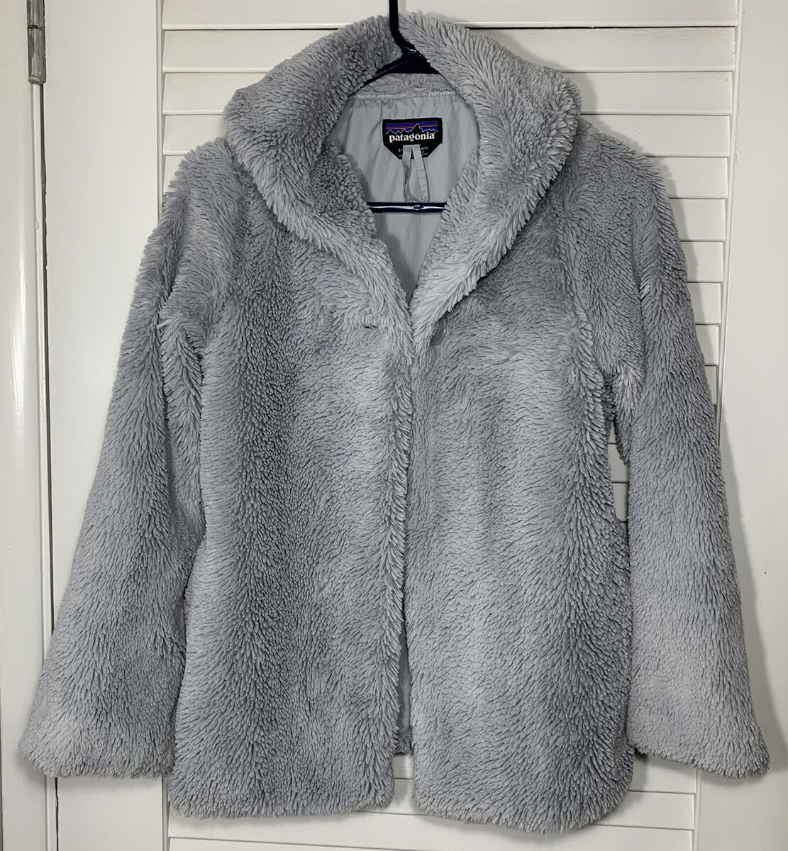 PATAGONIA Girls Large (12) Pelage Gray Fleece Faux Fur Jacket Coat  Buttons eBay