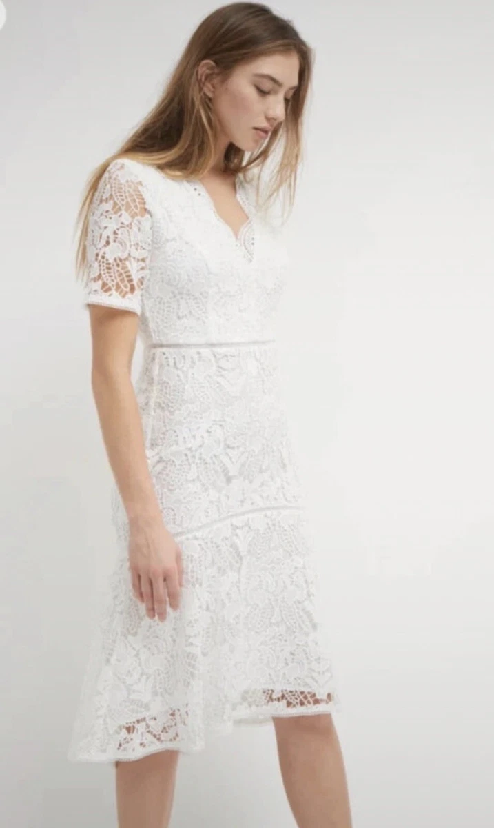 french connection white/ivory lace dress 8 bnwt | eBay