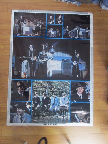 Vintage Original Beetles Collage Poster 1976 42x58"