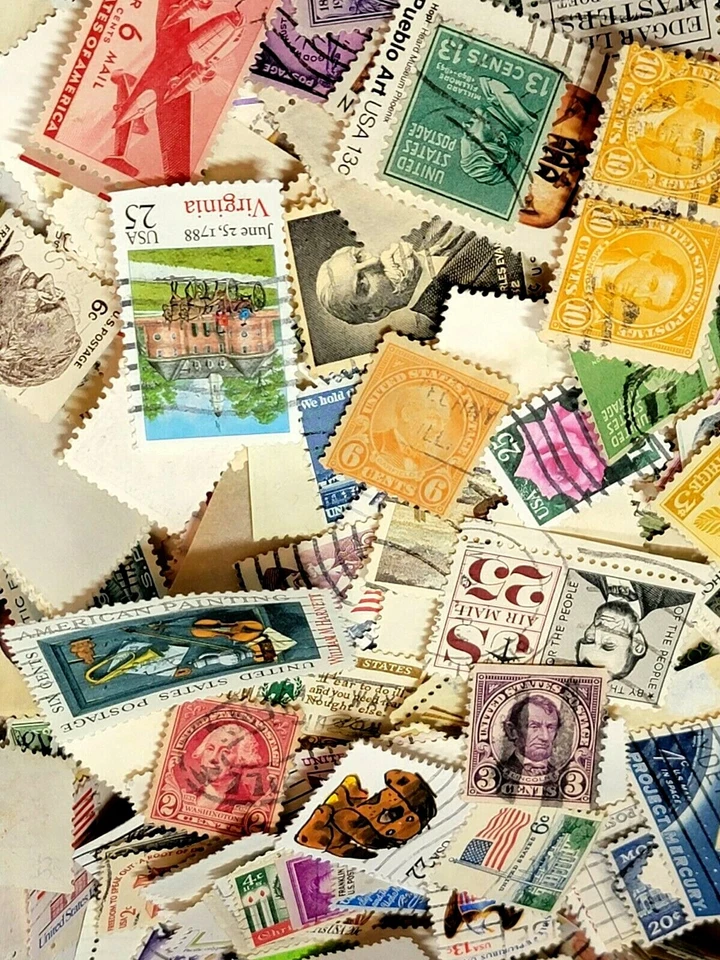 USED lot of over 1000+ mixed US stamps off paper - GREAT value! - Image 2 of 4