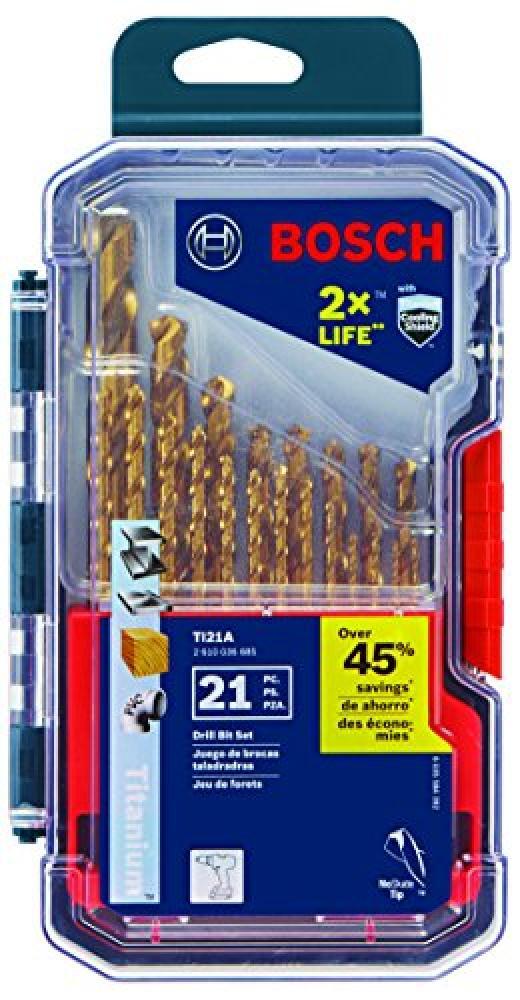 (TG. 21 Piece Set) Bosch BL29 nero ossido di metallo drill bit set, TI21A 0 watt