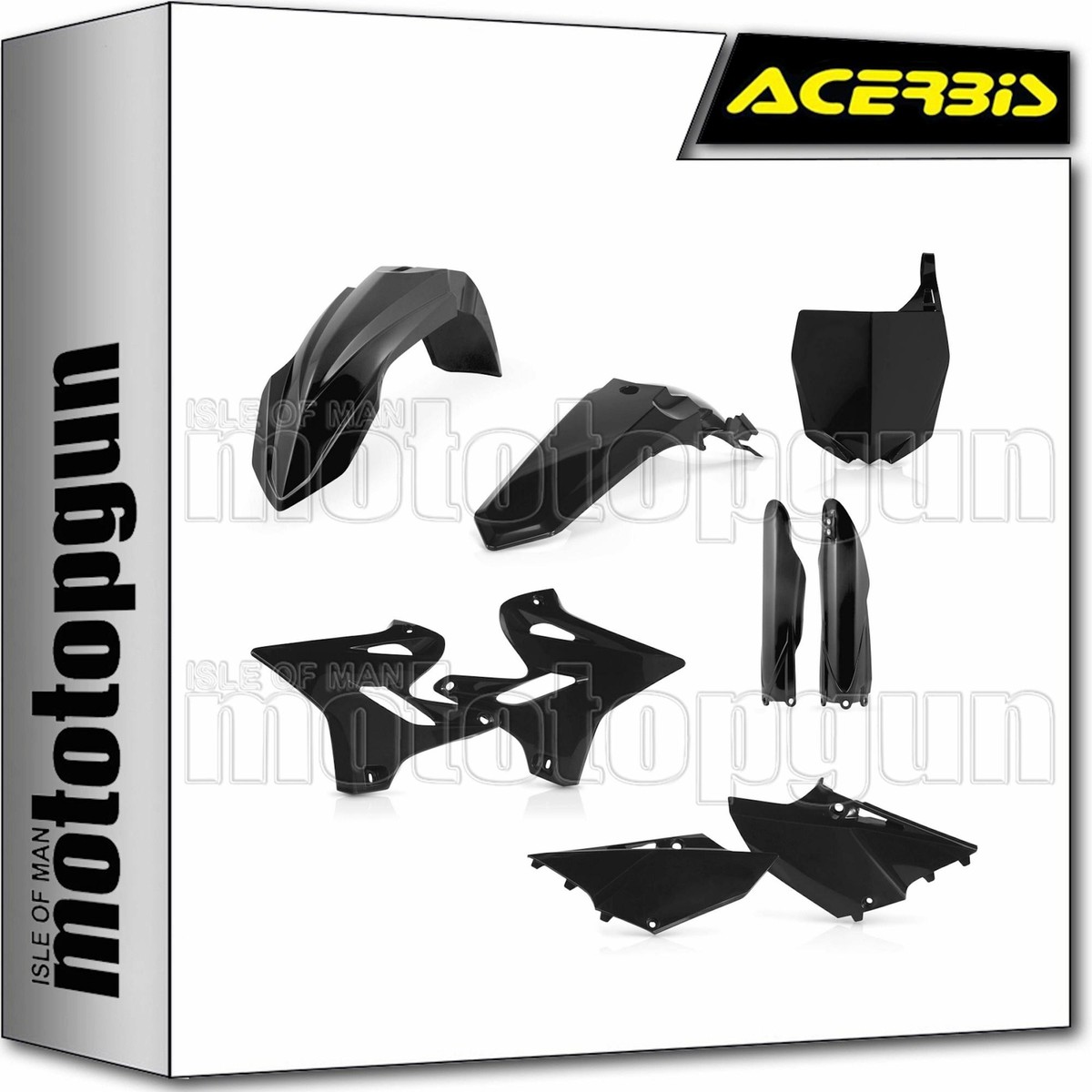 Kit Cache Carénage Acerbis Pour Yamaha YZ 125 2015-2017 - Couleur Noir Et Bleu - Fabriqué En Italie, Garantie 2 Ans
