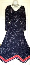 MONSOON GEOMETRIC PRINT HANDKERCHIEF HEM PARTY DRESS SIZE 20