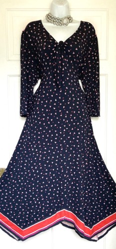 MONSOON GEOMETRIC PRINT HANDKERCHIEF HEM PARTY DRESS SIZE 20