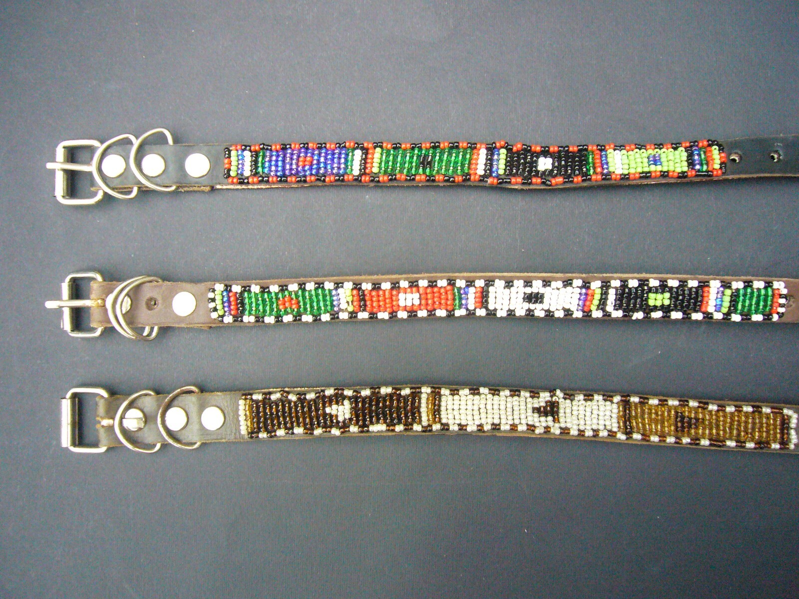 DOG CAT PET COLLARS LEATHER & Masai Bead Kenya Fairtrade & Funky