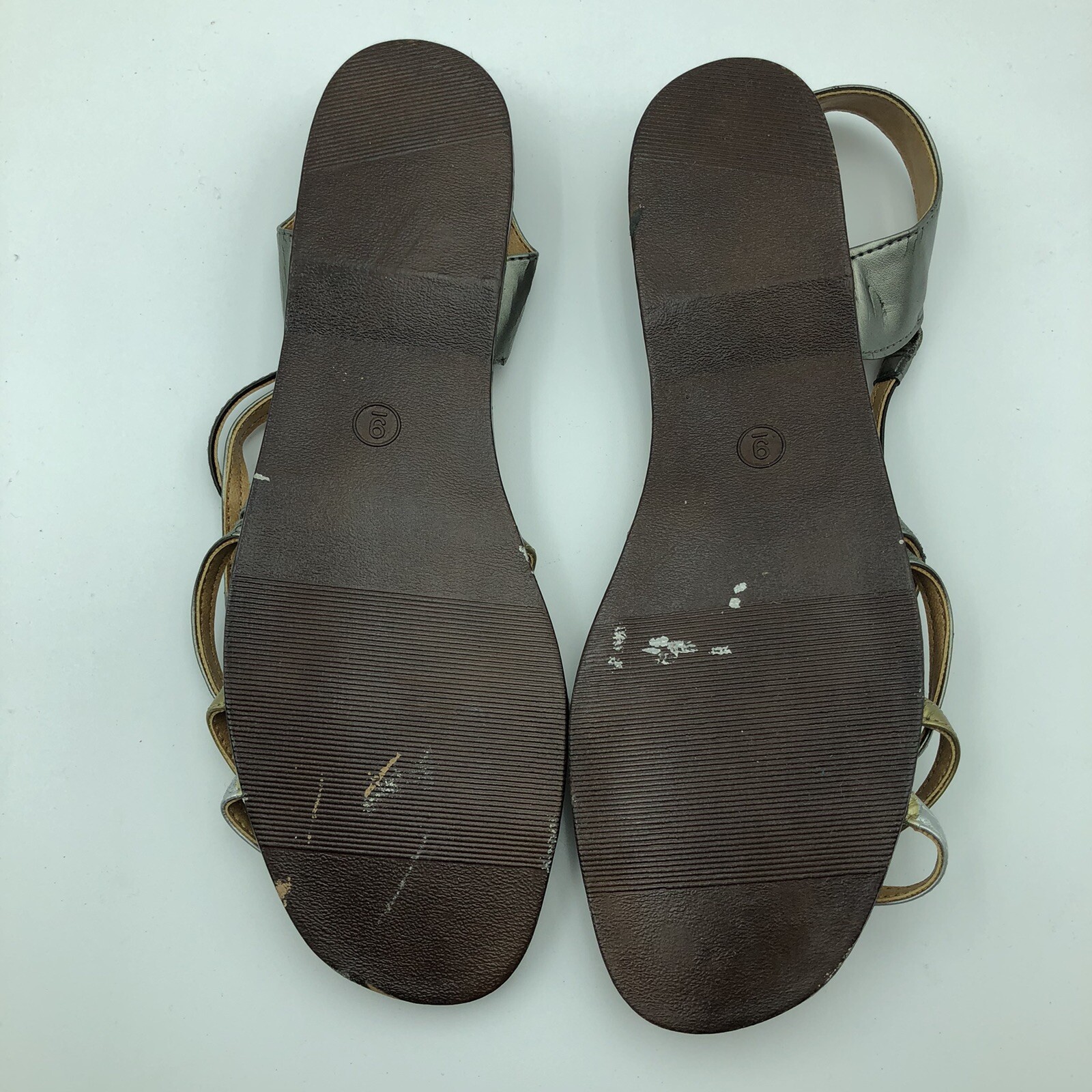 Basic Editions Silver Slingback Slip On Sandal Fl… - image 3