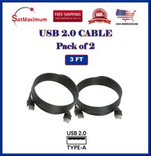 2-Pack  3FT USB 2.0 Cable A-Male/A-Male High-Speed Data Transfer/Charging Cord