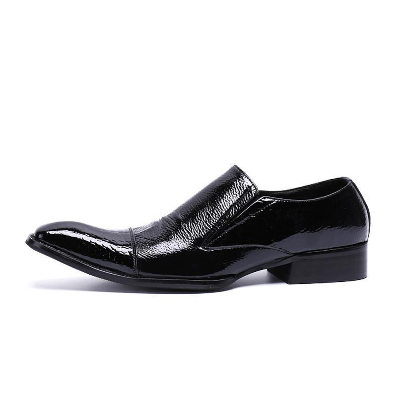 SAOLA Scarpe da uomo inglesi slip on punta quadrata vestito festa business formale vera pelle