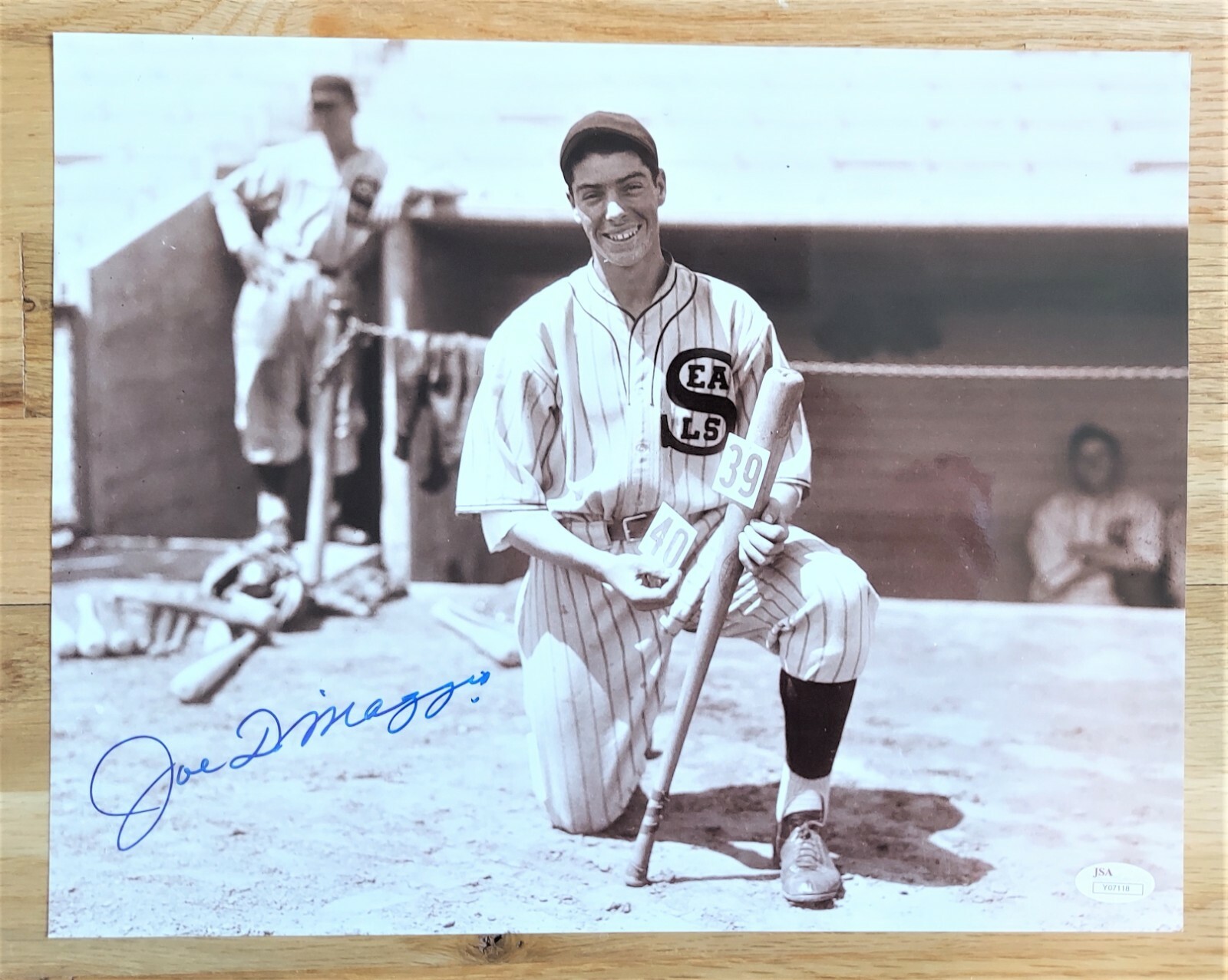 Joe DiMaggio Autographed Signed New York Yankees 11x14 SAN FRANCISCO SEALS PHOTO - JSA *RARE!* 