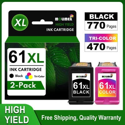 2-Pack HP 61 Ink Cartridges Compatible with Envy 4504 4505 5530 5531 5532